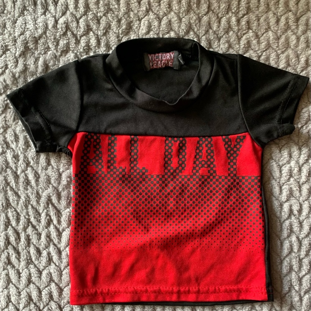Black and Red Whicking Active Shirt from Victory League in 3-6M